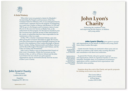 Richard Hollis - John Lyon’s Charity
