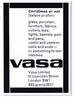Richard Hollis - Vasa, Press Advertisement